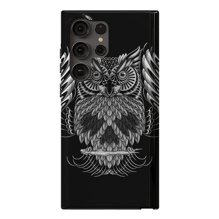 Galaxy S23 Ultra StrongFit Owl Skull Ornate (Dark) by Afif Quilimo