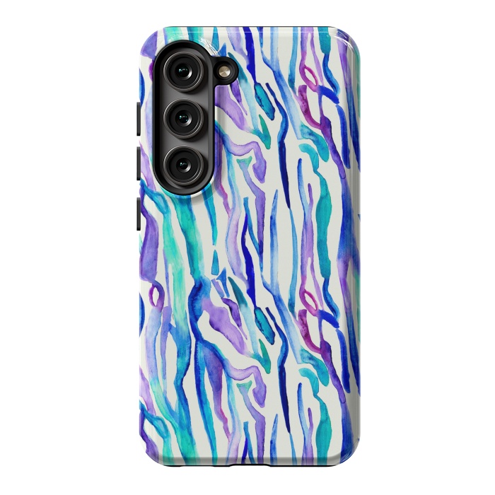 Galaxy S23 StrongFit Watercolour Zebra Print by Tangerine-Tane