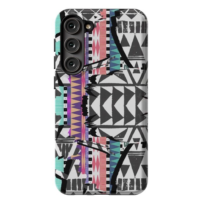 Galaxy S23 Plus StrongFit Colourful African inspired ethnic print by Oana 