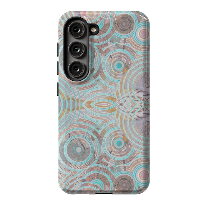 Galaxy S23 StrongFit Pastel playful African inspired circle sketch pattern by Oana 