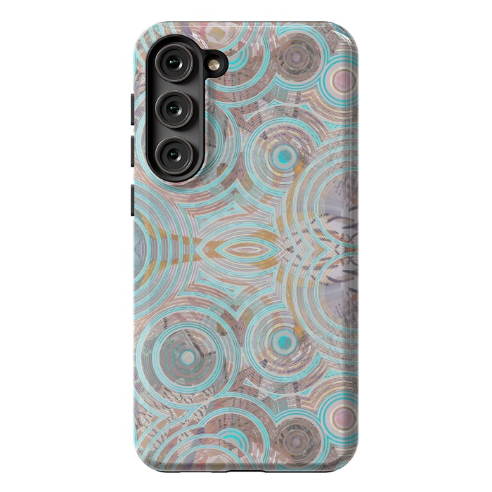 Galaxy S23 Plus StrongFit Pastel playful African inspired circle sketch pattern by Oana 