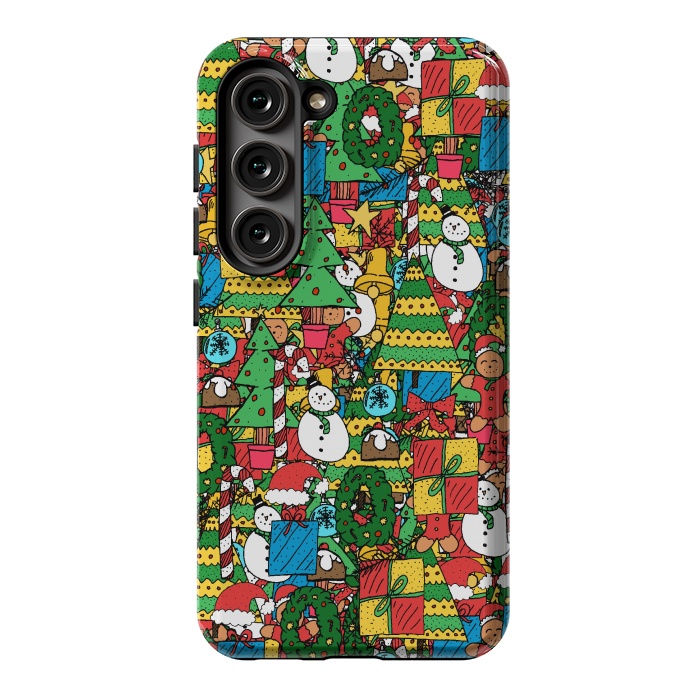 Galaxy S23 StrongFit Merry Christmas pattern by Steve Wade (Swade)
