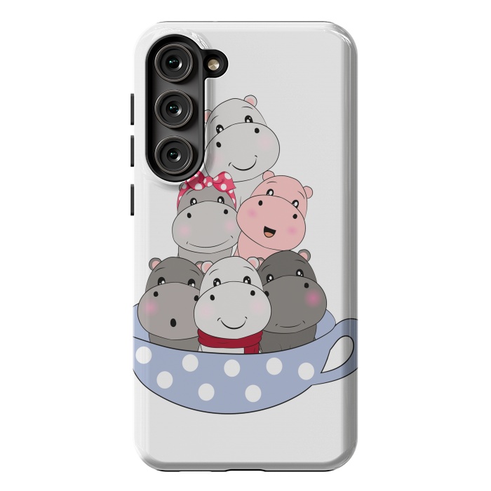 Galaxy S23 Plus StrongFit cute hippos by haroulita