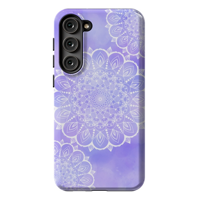 Galaxy S23 Plus StrongFit Purple mandala flowers by Jms