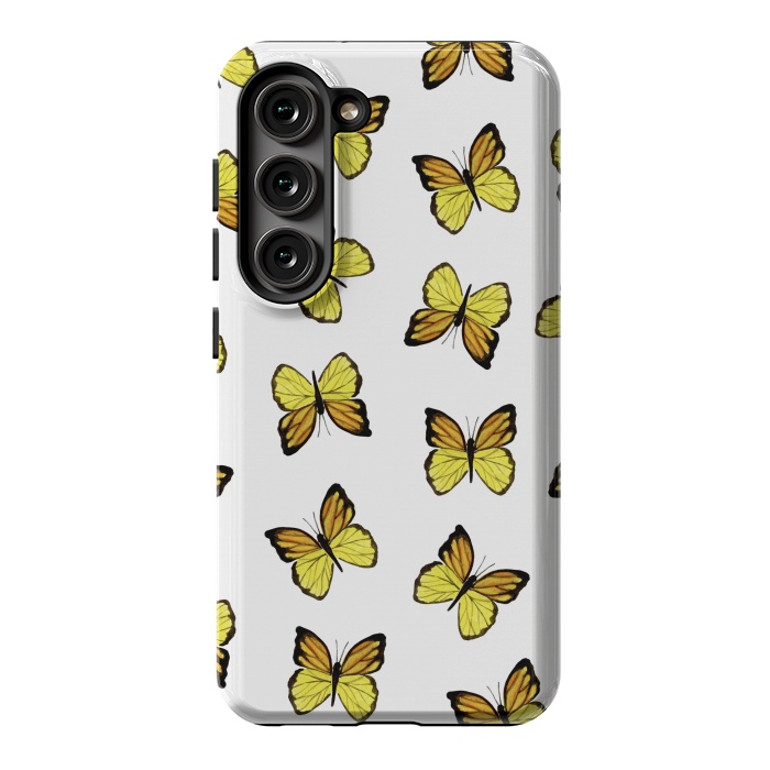 Galaxy S23 StrongFit Yellow butterflies by Julia Badeeva