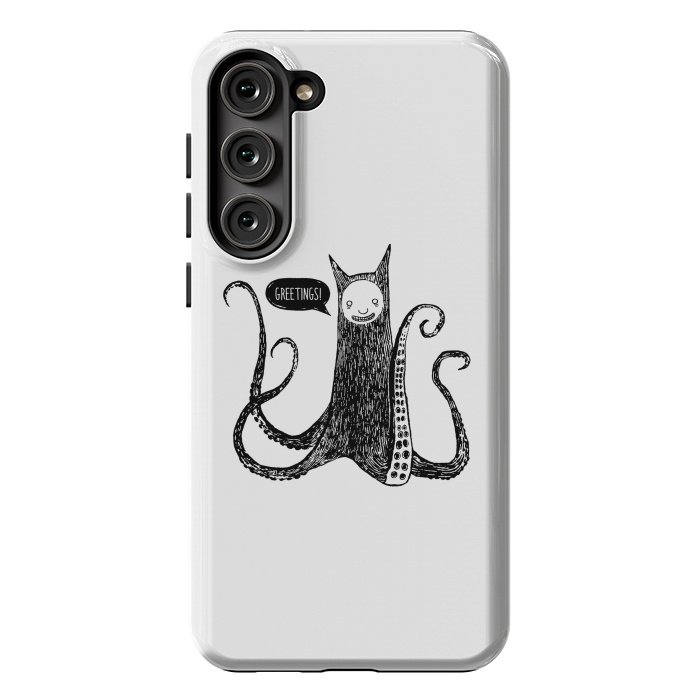 Galaxy S23 Plus StrongFit Greetings from the kraken cat by Laura Nagel