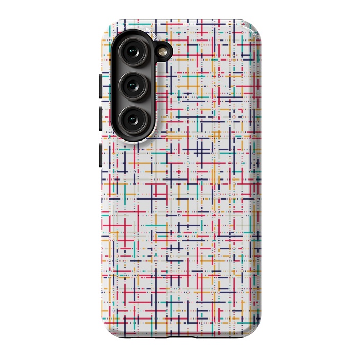 Galaxy S23 StrongFit multi colour checks pattern by MALLIKA