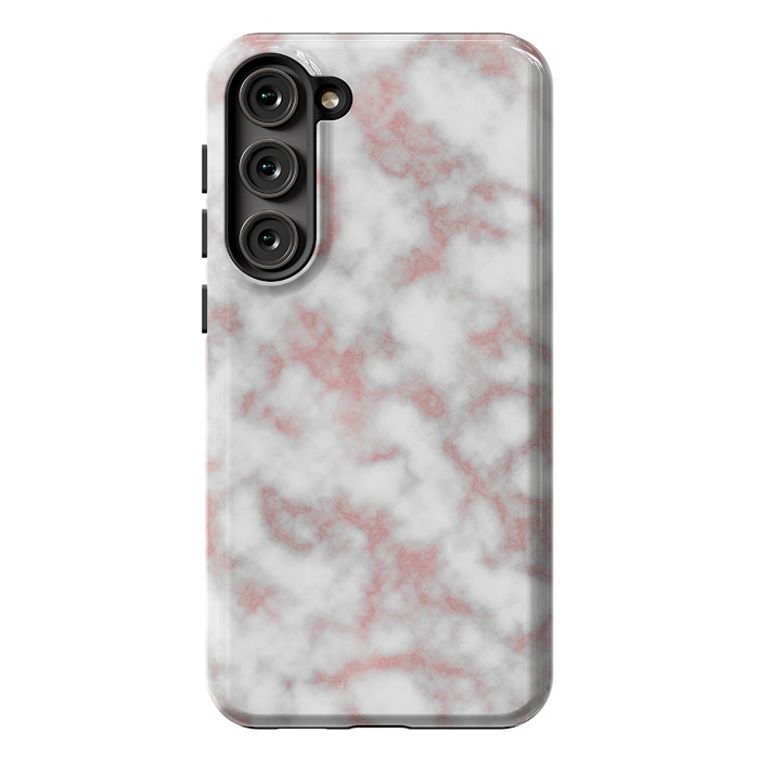 Galaxy S23 Plus StrongFit Rose Gold Marble Texture by Julie Erin Designs