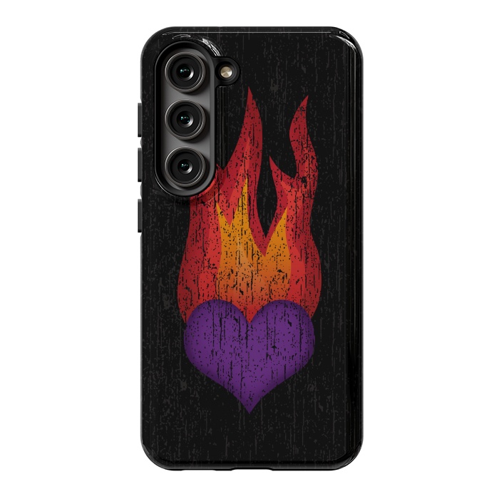 Galaxy S23 StrongFit Heart on Fire by Majoih
