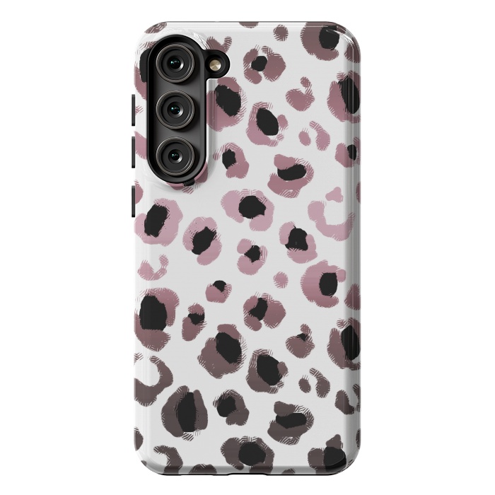 Galaxy S23 Plus StrongFit Pink brown leopard print spots by Oana 