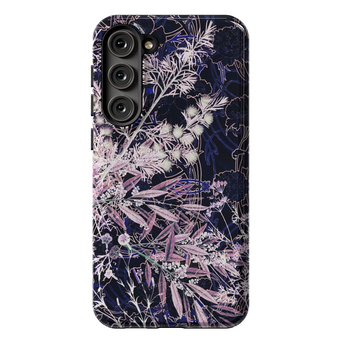 Galaxy S23 Plus StrongFit Pink purple botanical illustration by Oana 