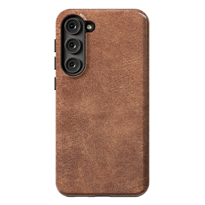 Galaxy S23 Plus StrongFit Brown leather texture  by Winston