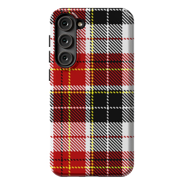 Galaxy S23 Plus StrongFit RED AND  BLACK CHECKS by MALLIKA