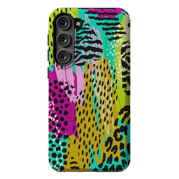 Galaxy S23 Plus StrongFit colorful abstract animal print by haroulita