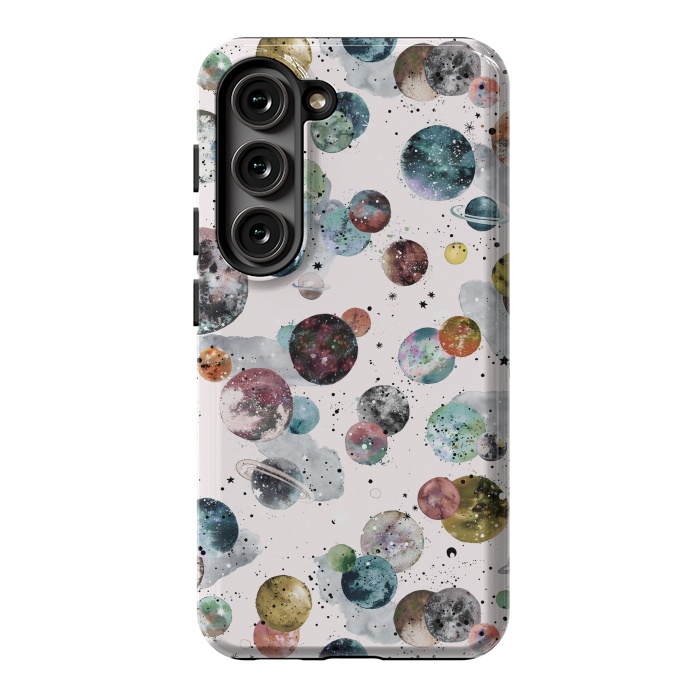 Galaxy S23 StrongFit Cosmic Planets and Constellations Multicolored by Ninola Design