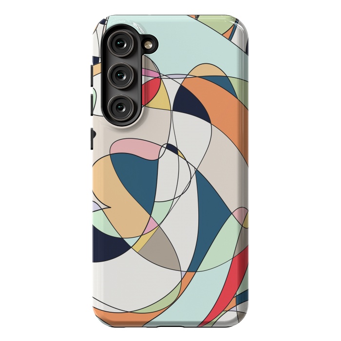 Galaxy S23 Plus StrongFit Modern Colorful Abstract Line Art Design by InovArts