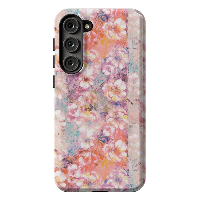 Galaxy S23 Plus StrongFit Pink peach painted rose petals by Oana 