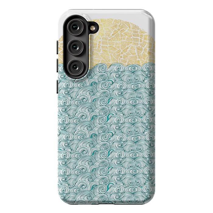 Galaxy S23 Plus StrongFit Ocean Sea and Waves II by Pom Graphic Design