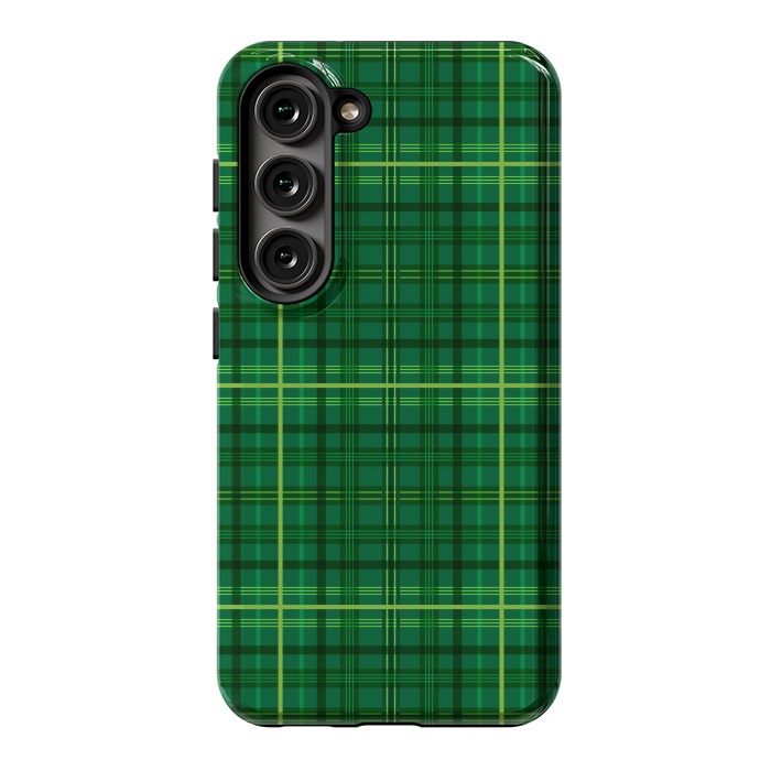 Galaxy S23 StrongFit green checks pattern 3 by MALLIKA