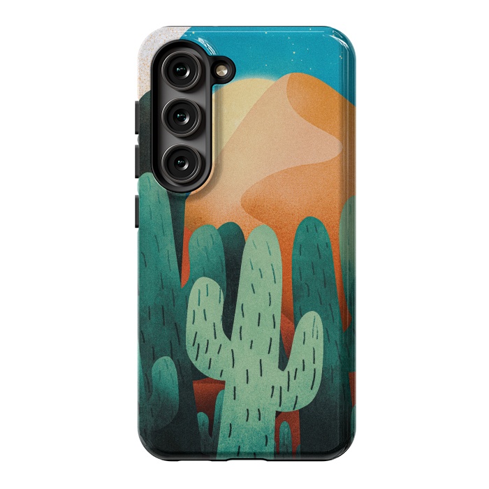 Galaxy S23 StrongFit Sand cactus mountains by Steve Wade (Swade)
