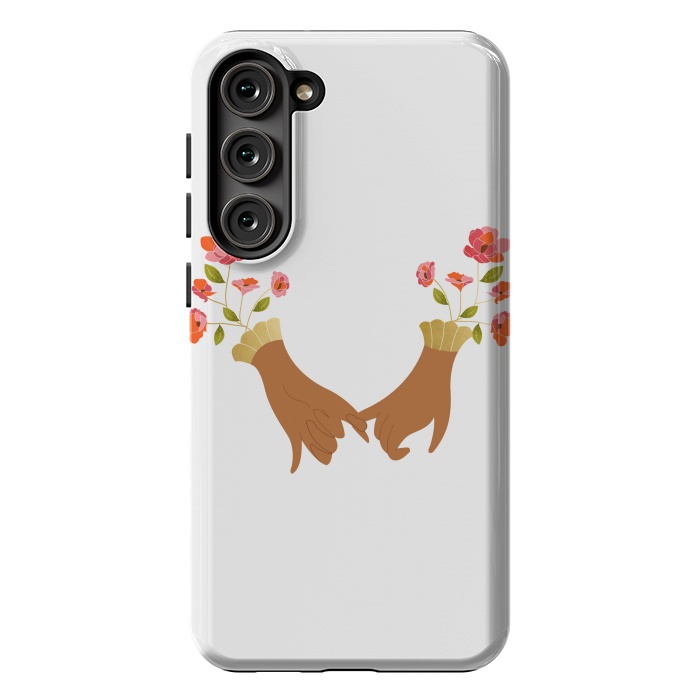 Galaxy S23 Plus StrongFit I Pinky Promise | Valentine's Day Love Friendship | Floral Botanical Join Hands Forever by Uma Prabhakar Gokhale