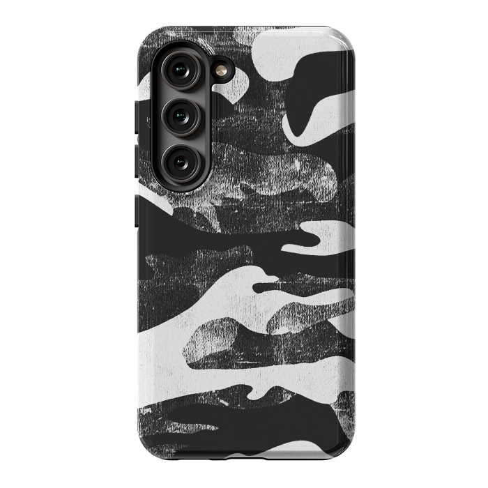 Galaxy S23 StrongFit Textured grunge monochrome camouflage by Oana 