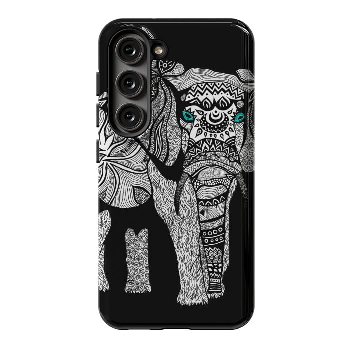 Galaxy S23 StrongFit Elephant of Namibia B n W by Pom Graphic Design