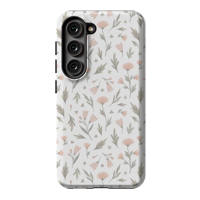 Galaxy S23 StrongFit delicate flowers on a white by Alena Ganzhela