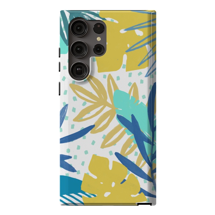 Galaxy S23 Ultra StrongFit Playful colorful jungle leaves by Oana 