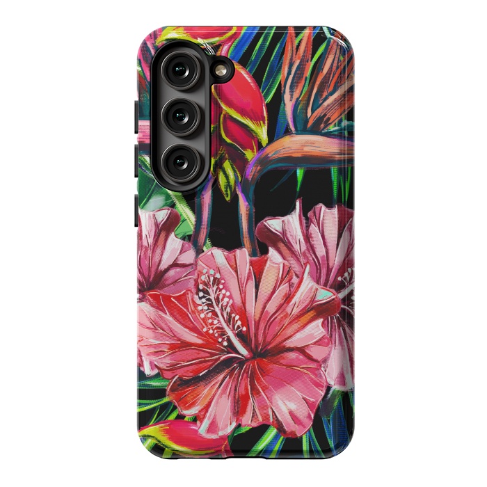 Galaxy S23 StrongFit Beautiful Trendy Seamless Floral Jungle Pattern by ArtsCase