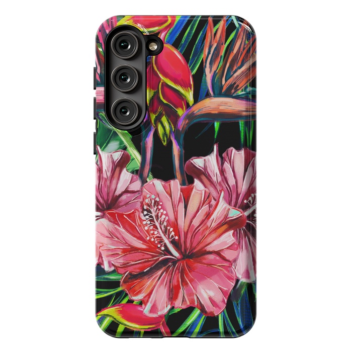 Galaxy S23 Plus StrongFit Beautiful Trendy Seamless Floral Jungle Pattern by ArtsCase