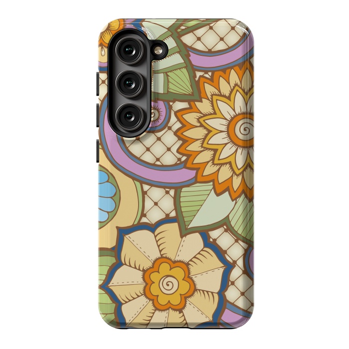 Galaxy S23 StrongFit Daisies Pattern with Circle Elements IV by ArtsCase