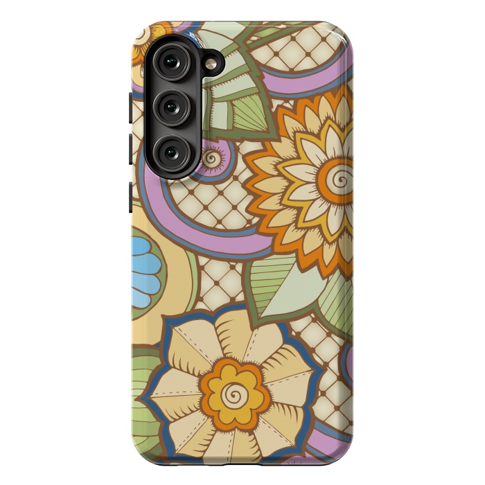 Galaxy S23 Plus StrongFit Daisies Pattern with Circle Elements IV by ArtsCase