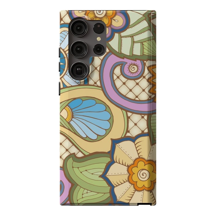 Galaxy S23 Ultra StrongFit Daisies Pattern with Circle Elements IV by ArtsCase