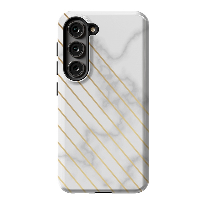 Galaxy S23 StrongFit Modern Marble Design Pink and Gray by ArtsCase