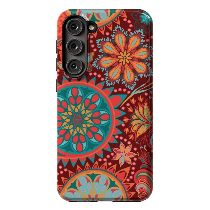 Galaxy S23 Plus StrongFit Paisley Vintage Floral Motif Ethnic Seamless Background by ArtsCase