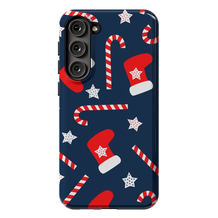 Galaxy S23 Plus StrongFit Seamless Christmas Pattern with Xmas Socks by ArtsCase