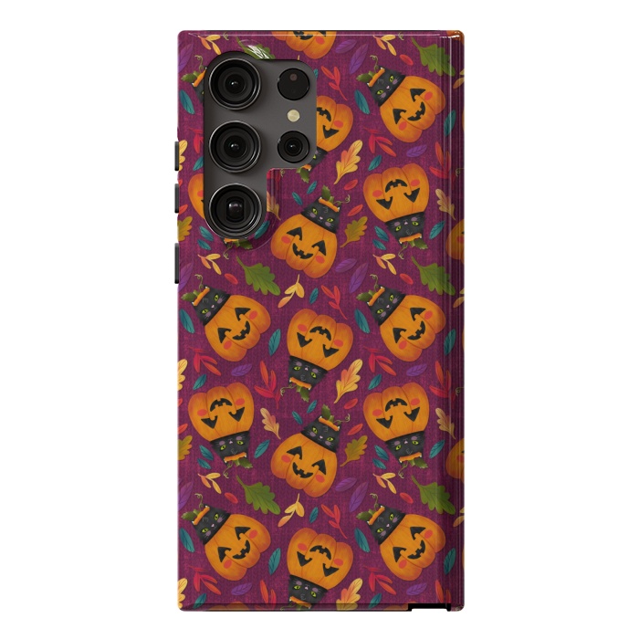 Galaxy S23 Ultra StrongFit Pumpkin Kitty by Noonday Design