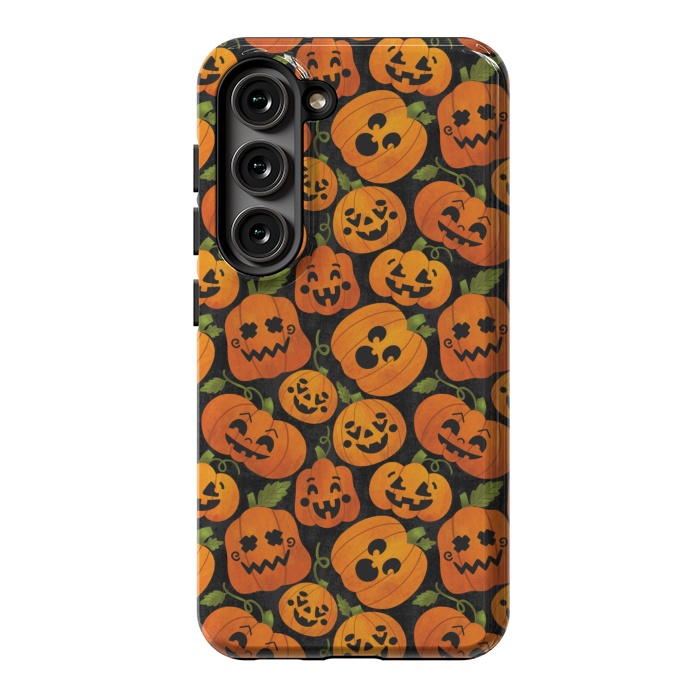 Galaxy S23 StrongFit Funny Jack-O-Lanterns by Noonday Design