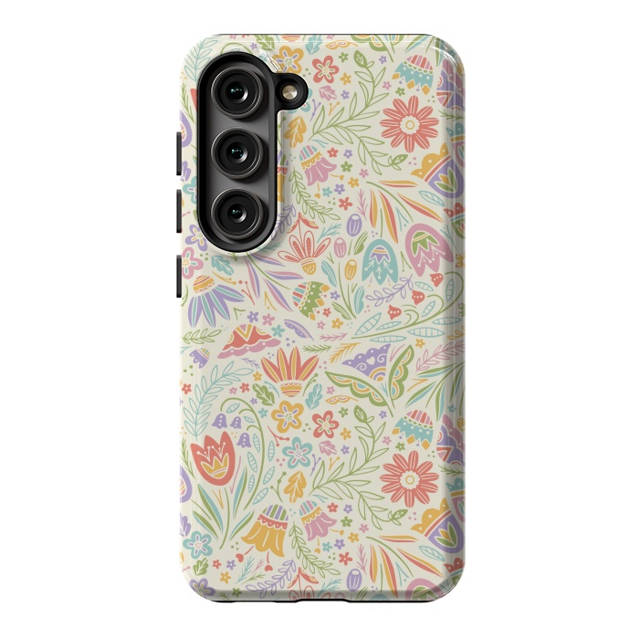 Galaxy S23 StrongFit Pretty Pastel Floral by Noonday Design