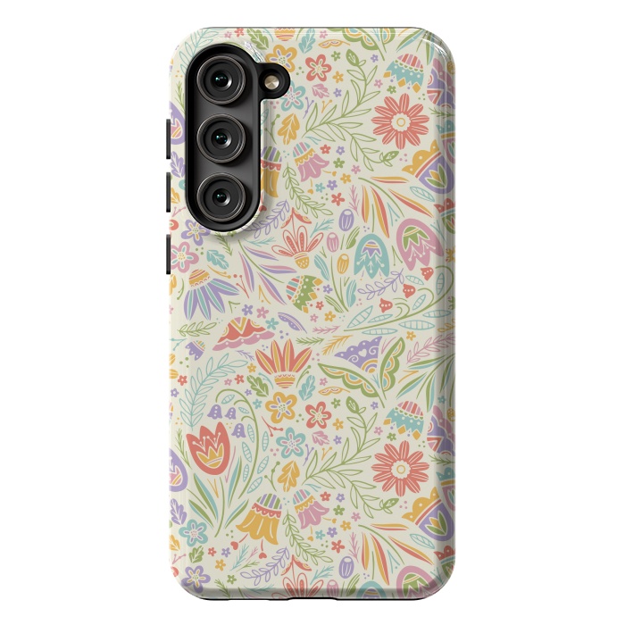 Galaxy S23 Plus StrongFit Pretty Pastel Floral by Noonday Design