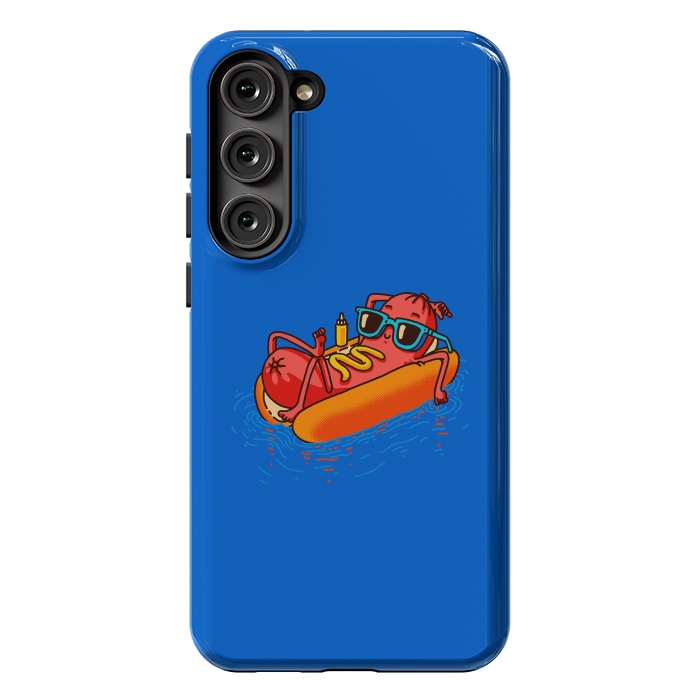 Galaxy S23 Plus StrongFit Hot Dog Summer Vacation Swimming Pool by Vó Maria
