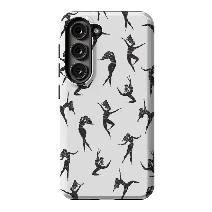 Galaxy S23 StrongFit Dance Girl Pattern Black and White by Jelena Obradovic