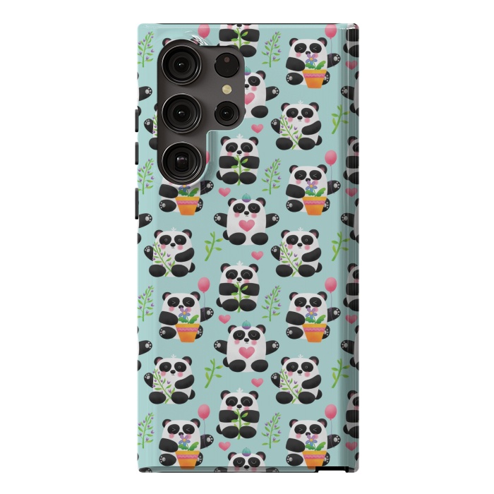 Galaxy S23 Ultra StrongFit Chubby Playful Pandas by Noonday Design