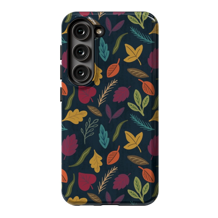 Galaxy S23 StrongFit Bold and Colorful Fall Leaves by Noonday Design