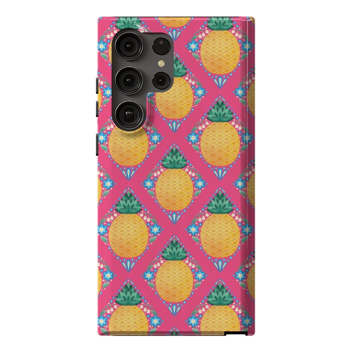 Galaxy S23 Ultra StrongFit Bright Pineapple by Noonday Design