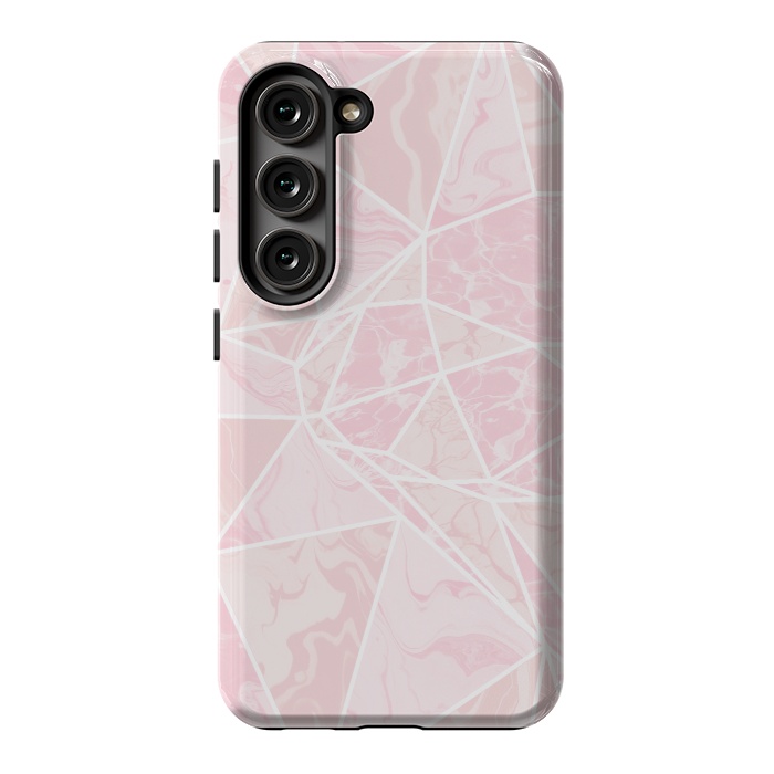 Galaxy S23 StrongFit Pastel candy pink marble by Oana 