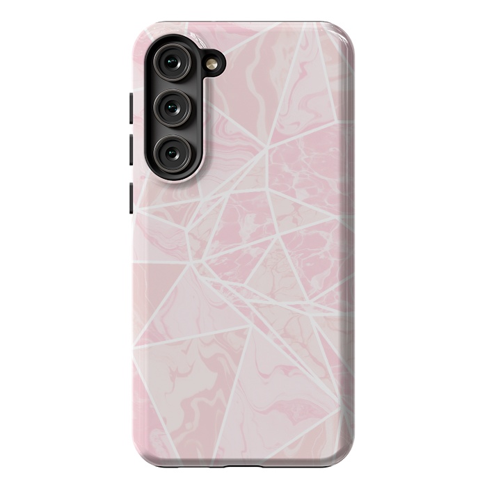 Galaxy S23 Plus StrongFit Pastel candy pink marble by Oana 