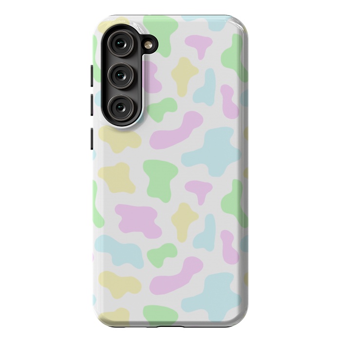 Galaxy S23 Plus StrongFit Pastel Rainbow Cow Print by Julie Erin Designs