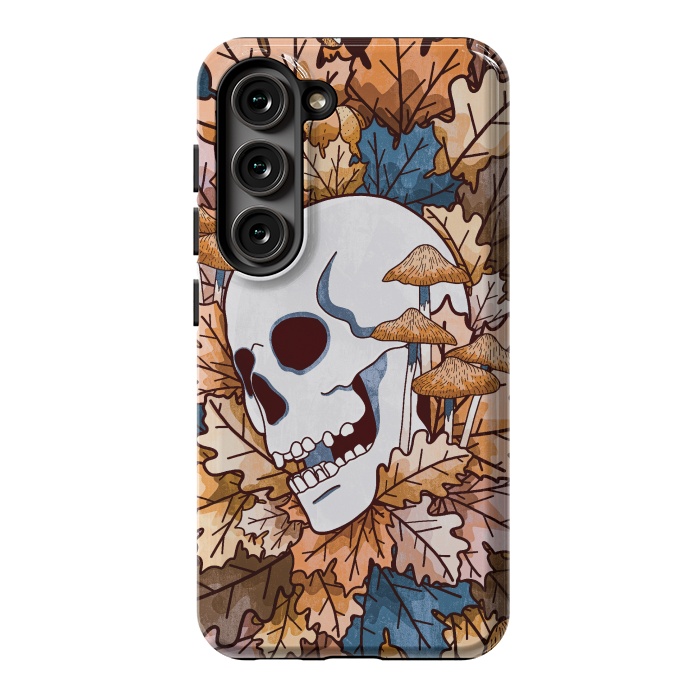 Galaxy S23 StrongFit The autumnal skull and mushrooms by Steve Wade (Swade)